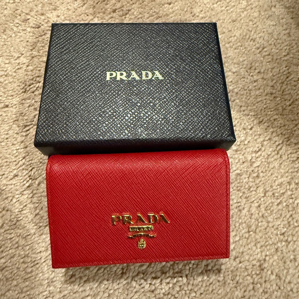 BNIB! Never used Prada Red Leather Wallet